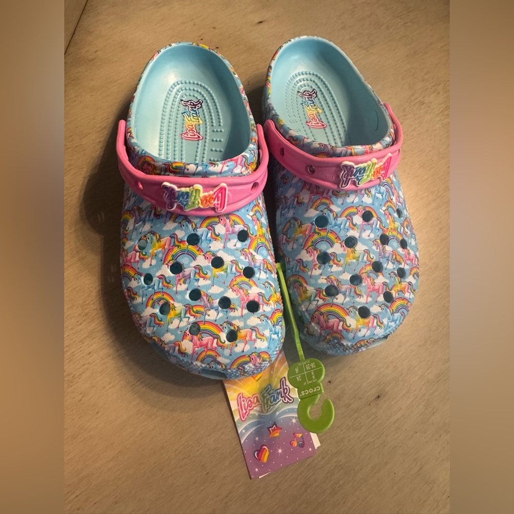 NEW Lisa Frank Crocs j5 and j6 Rainbow Unicorn